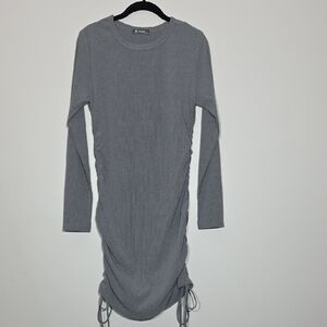 Elegant Long Sleeve Gray Dress